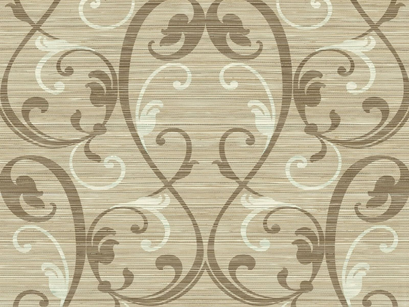 Damask on Faux Grasscloth Mylar